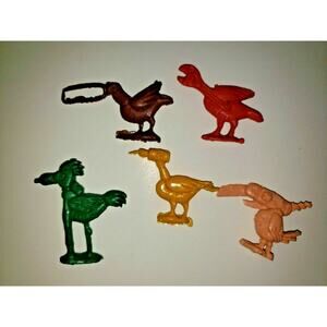 Vintage 5 Toolie Tooly Birds Gumball Vending Machine Toy Charm Prizes NOS